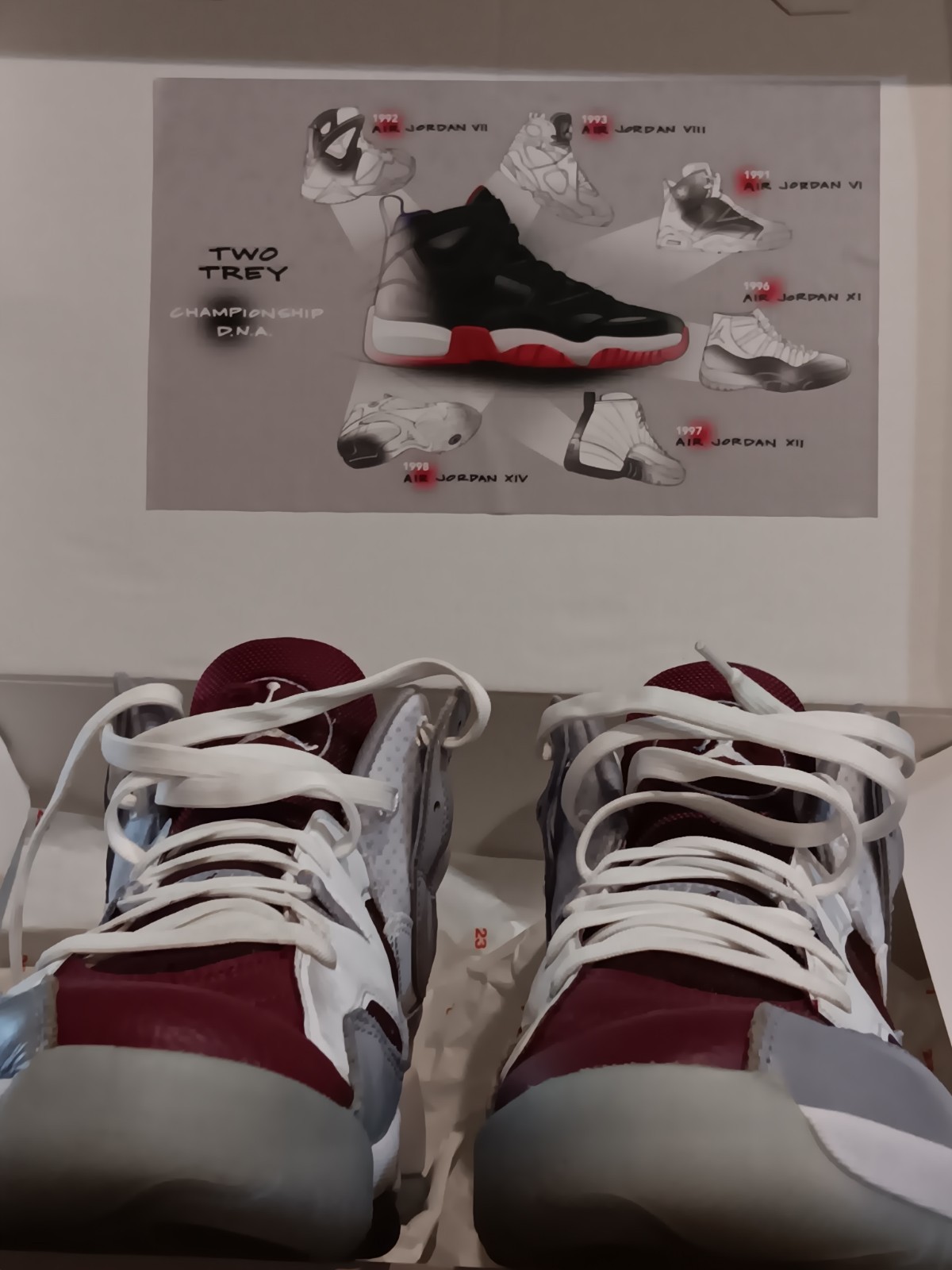 Nike Air Jordan Jumpman Two Trey Men's Sneakers White/Red, Size 11