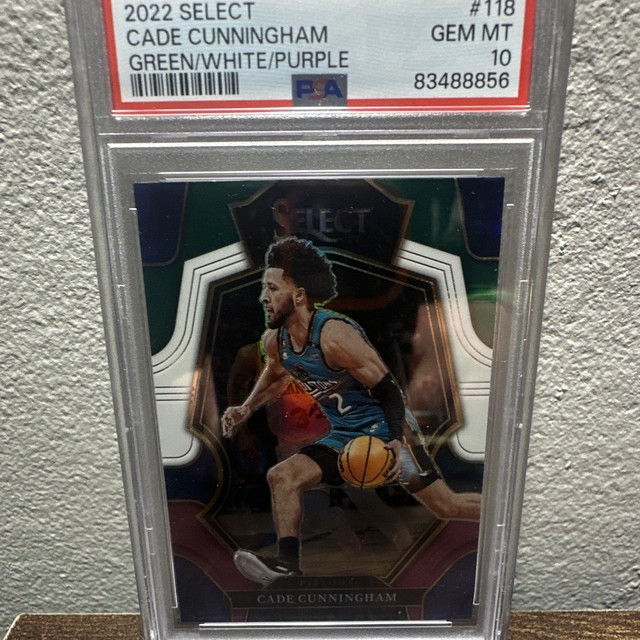 2022-23 Panini Select - Premier Cade Cunningham #118 Green/White/Purple PSA 10