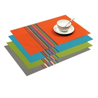 SHACOS Placemats Set of 4 Colorful Woven Vinyl Place 4, Multicolor 