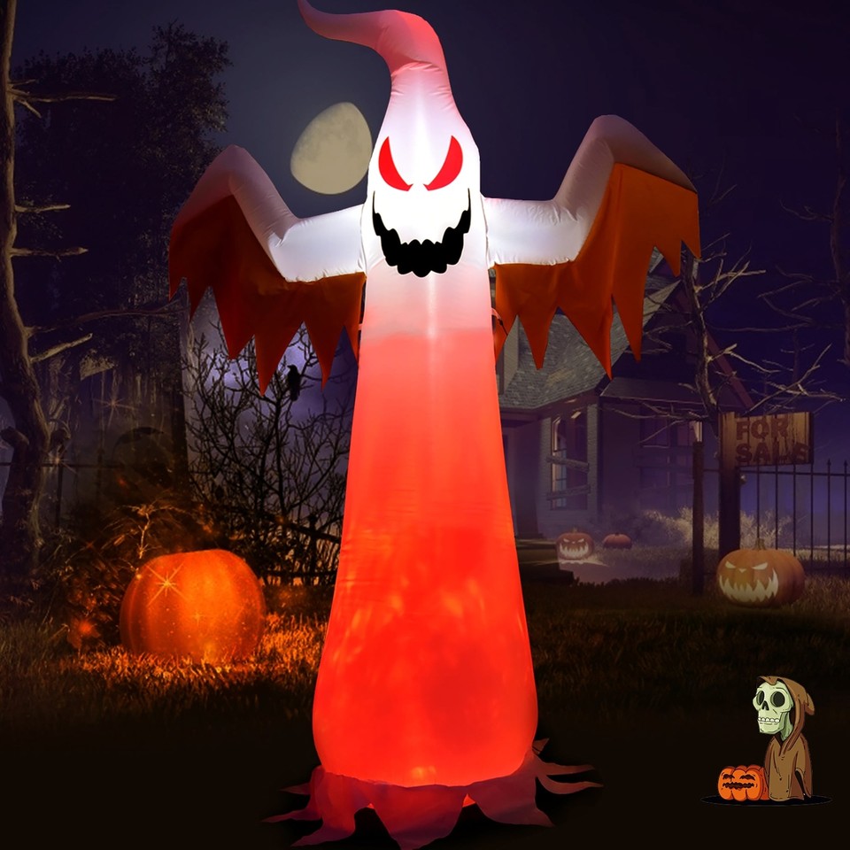 8 FT Halloween Inflatable Ghost with Rotating Flame Ghost White eBay
