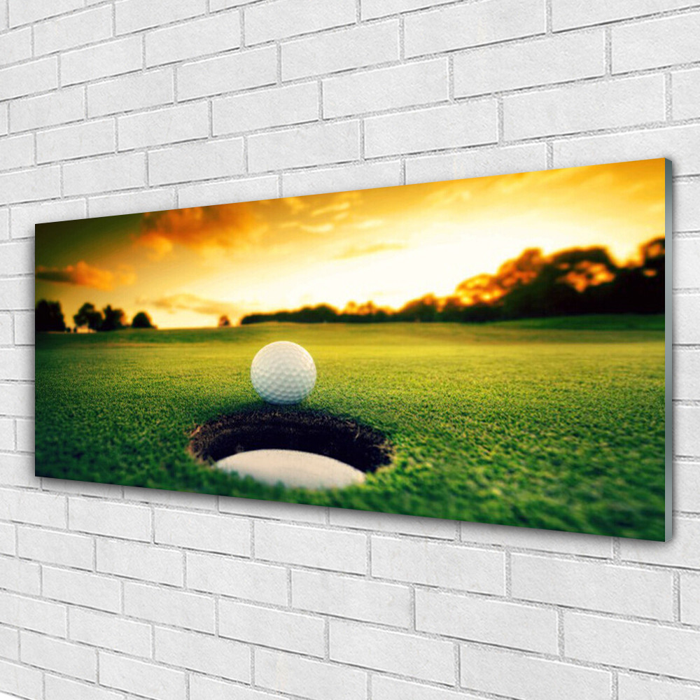 Tableau plexiglas premium nature de 125x50 cm avec finition brillante golf