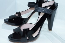 New Chloe' Women's Shoes Black Sandals Size 38.5 Party Patent Leather Heels