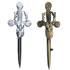 New Stag Head Kilt Pin Highland Kilt Pin Brooches Chrome Antique Finish