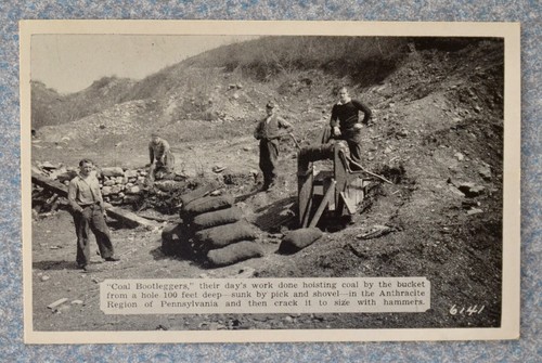 *VINTAGE POSTKARTE von COAL BOOTLEGGERS, die ANTHRAZITREGION von PENNSYLVANIA - NEU