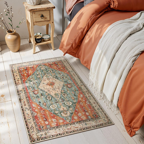 Lahome Boho Tribal Area Rug - 2X3 Distressed Small Entryway Rug Doormat Bohemian - Picture 7 of 12