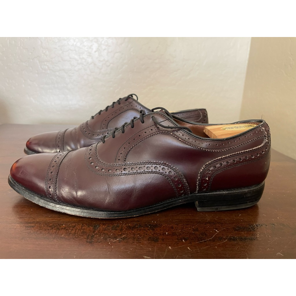 Allen Edmonds Brown Leather Lace Up Oxford Dress Shoes Size 10 1/2 Classic Allen Edmonds Park Ave Cap Toe Walnut Brown Leather Oxford  main image 4