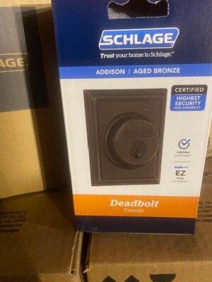 Schlage B60N ADD 716 Addison Aged Bronze Decorative Keyed Deadbolt (NEW)