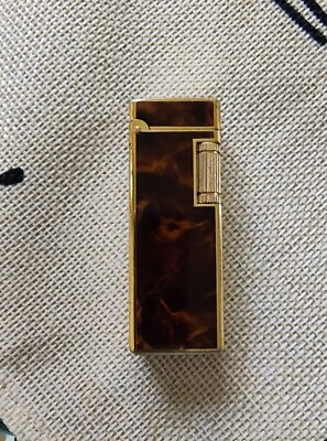 COLOBRI lighter, brown lacquer, goldplate - vintage 1970s.