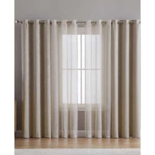 VCNY Home Hudson Textured Print 38??96 Blackout Window Panel 4 Pack,Taupe