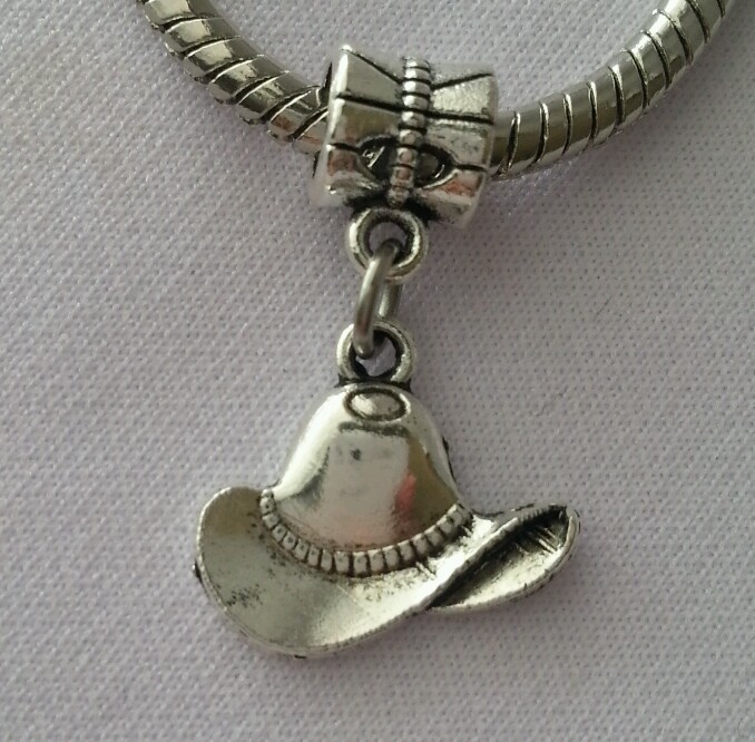 Cowboy Hat Western Hat Charm Pendant for European Style Bracelet or Necklace