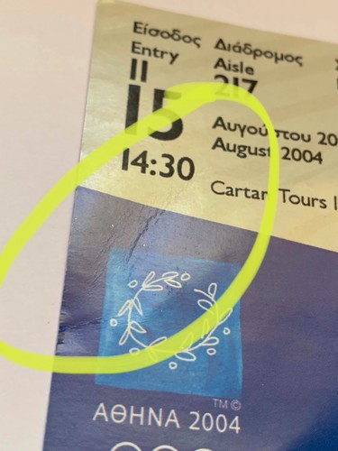 2004 Athens Greece Olympics BEACH VOLLEYBALL Ticket - Picture 6 of 6