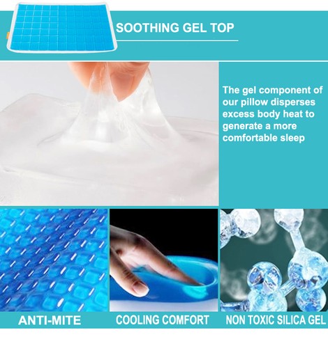 Standard Size Supreme Quality Memory Foam Cool Soft Gel Top Pillow-Flat&Contour - Picture 5 of 7
