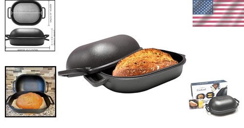7.2 Quart Cast Iron Bread Baker - Exceptional Heat Retention for Perfect Loaves - Picture 2 of 10