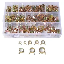 Hose Spring Clamps 6-17mm Fastener Fuel Water Line Pipe Air Tube Clips 160pcs