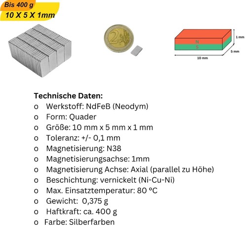 Extreme Strong Neodym Block Magnets - Size And Quantity Selection Real N - Picture 7 of 33