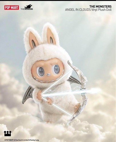 POP MART THE MONSTERS Angel in Clouds Labubu Vinyl Plush White 58cm - Picture 4 of 6