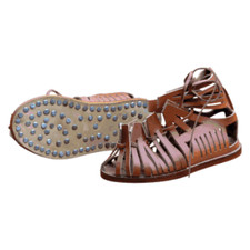 Roman Soldier Legionaire Brown Leather Men Roman Sandals New Rustic Vintage for