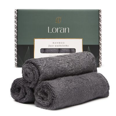 Charcoal Grey Washcloths Set Of 6 Soft Facial Cloths 10 X 10 100% Viscose Deri