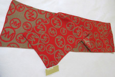 NWT Michael Kors Women Reversible 2 Color Logo Print Scarf RED/TAN 58.00