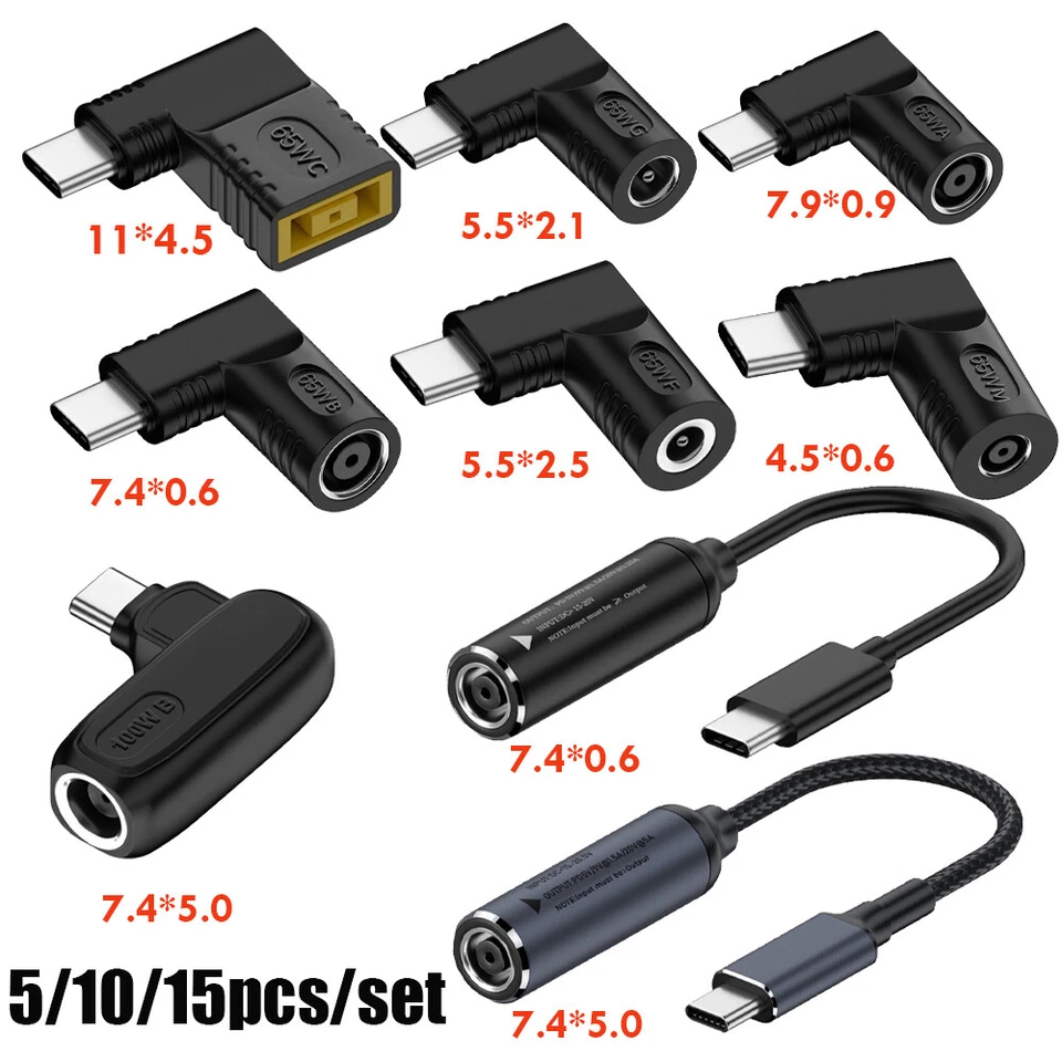 5/10/15X Laptop Charger Converter TO USB Type C PD Power Charging Cable Adapter - Image 2 of 4