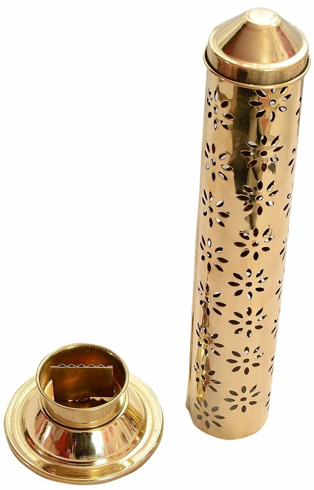 Brass Agarbatti Stand with Ash Catcher Beautiful Handmade Safety Incense Holder - Image 2 of 4