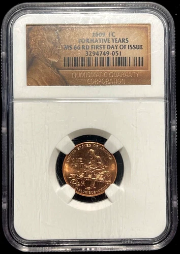 2009 1c Lincoln Cent Formative Years FDOI NGC MS66 RD-(115c)