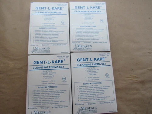 Medegen GENT-L-KARE Cleansing Enema Set ref 2562 New- Lot of 4 SETS