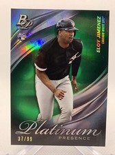 2019 Bowman Platinum Eloy Jimenez Green Platinum Presence Refractor Rookie /99