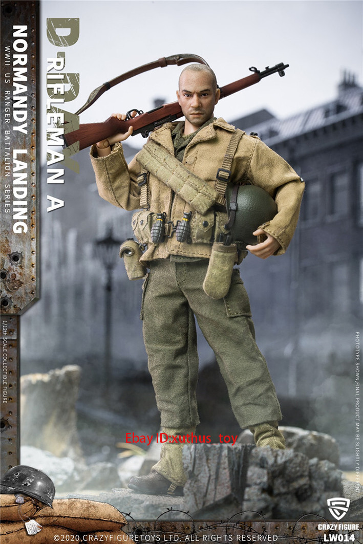 In Stock Crazy Figure 1/12 LW014 Normandy WWII US Army Ranger