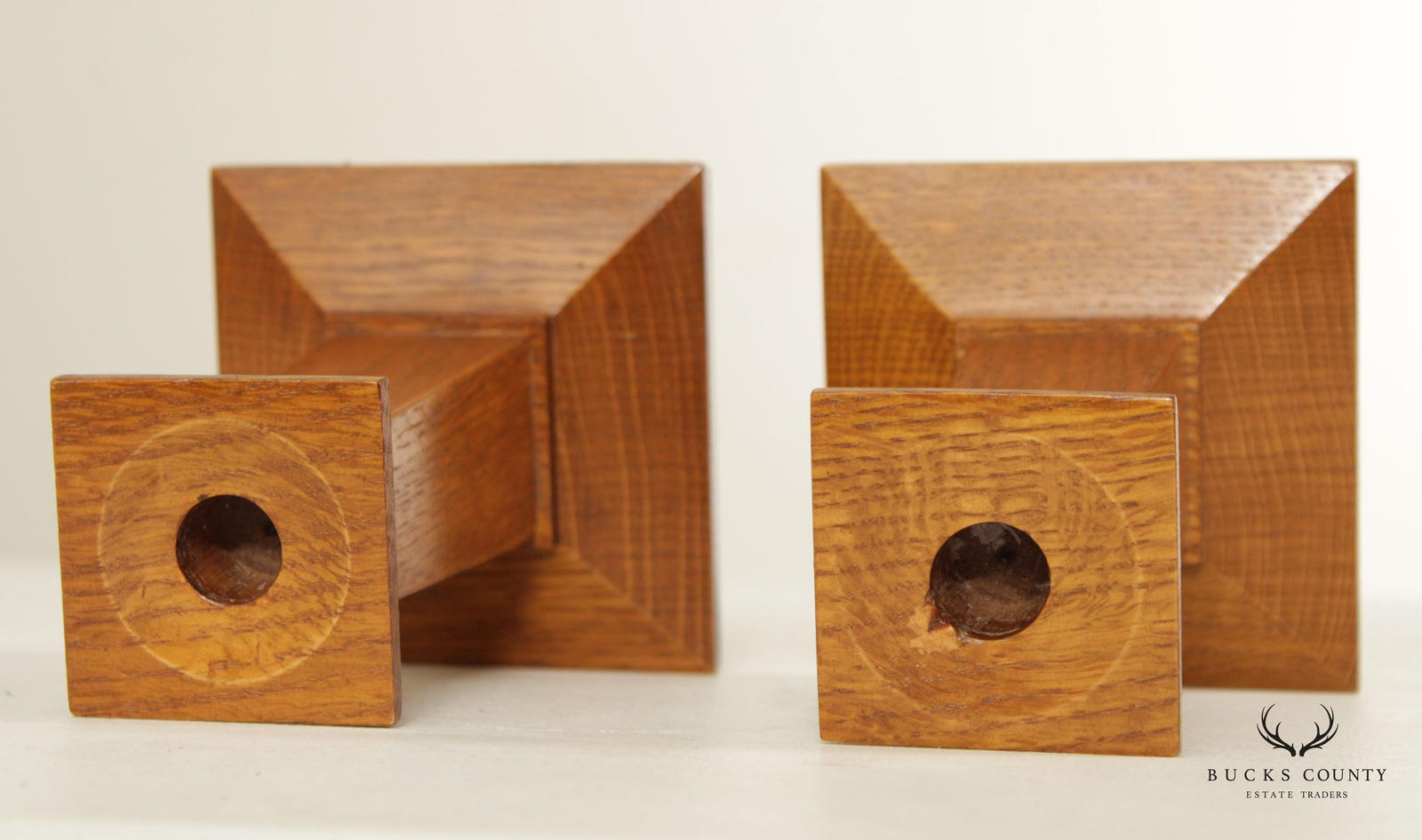 Stickley Mission Collection Pair of Oak Candlestick Candle Holders eBay