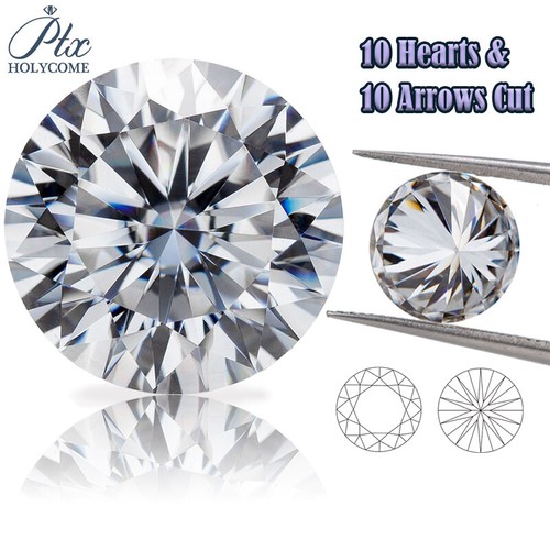 Certificated Moissanite White D VVS1 Round 10H&10A Cut Loose Stone Use 4 Jewelry - Picture 14 of 15