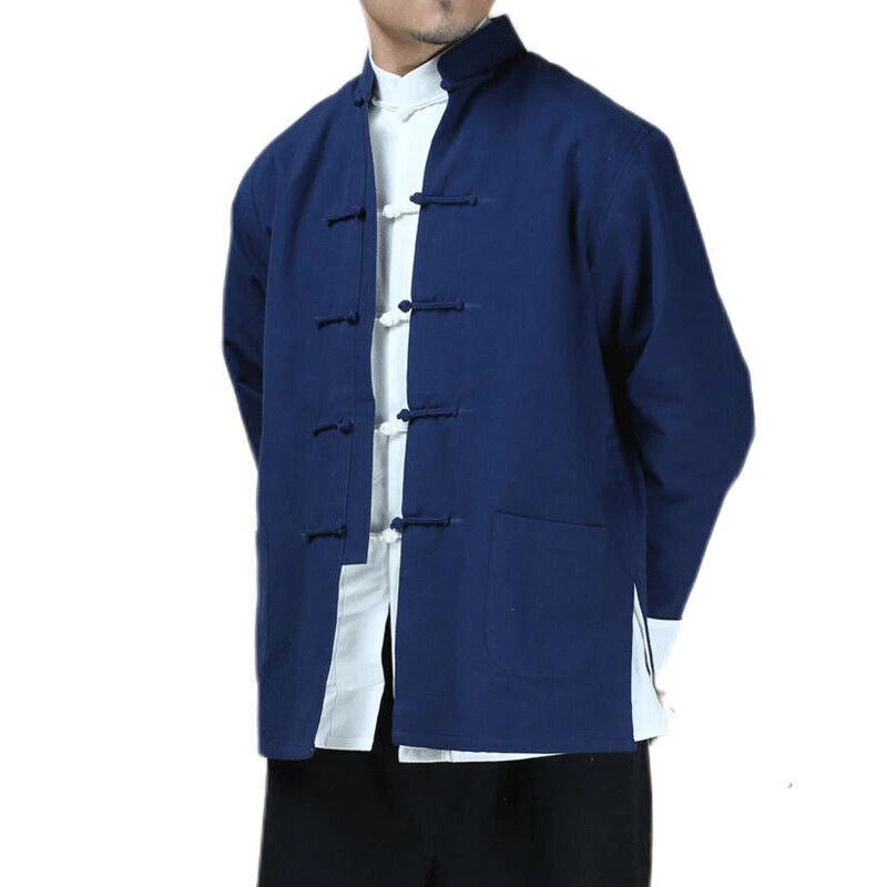Kung Fu Wing Chun Coat Martial Arts Tai Chi Uniform Male Tang - Image 3 of 4
