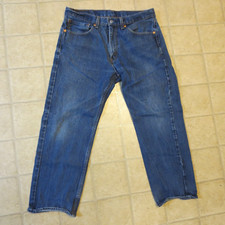 Levis 505 Jeans Men's Straight Fit Denim Blue 34x29