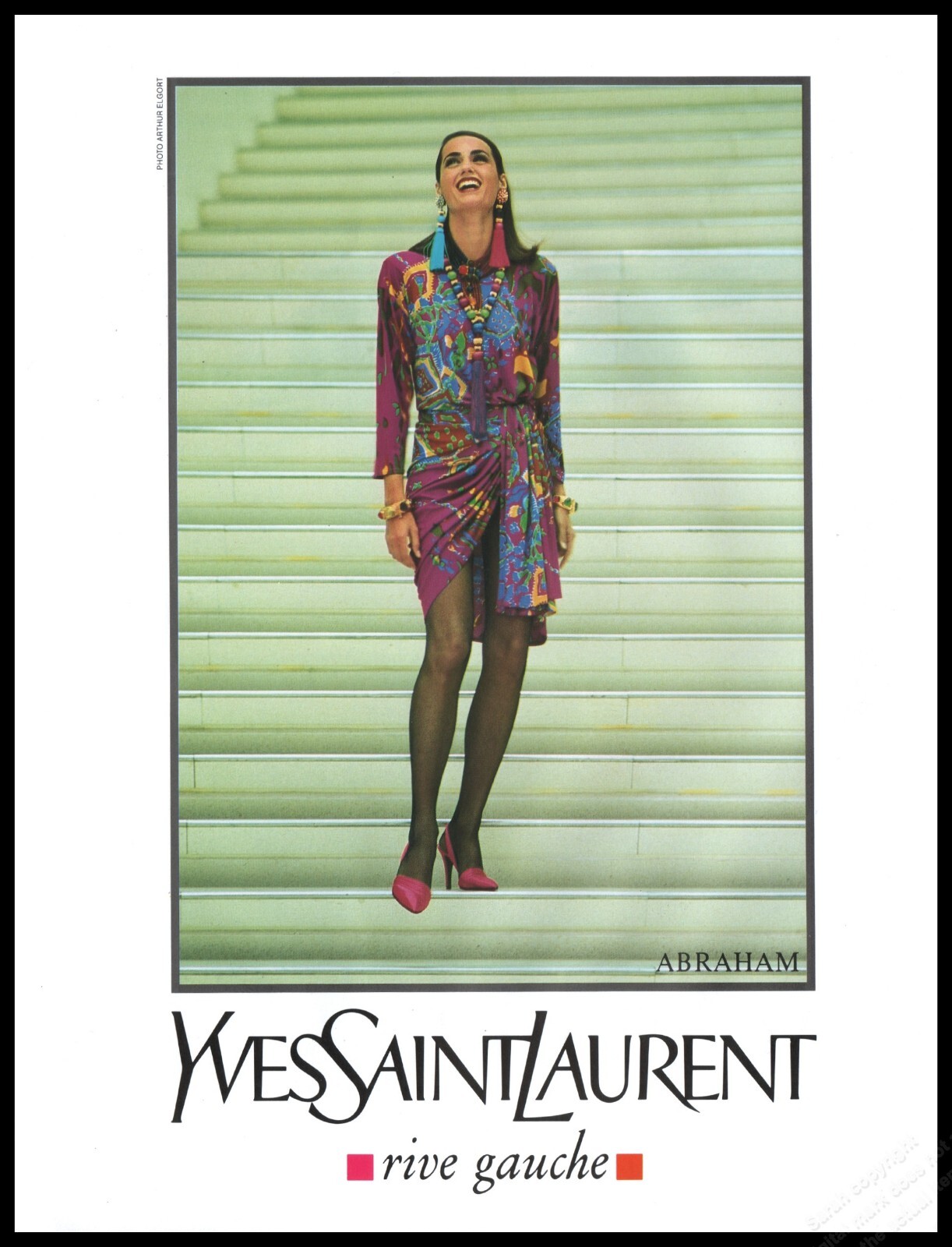 SAINT LAURENT Scarpe Tacchi Alti Anni 90 YSL Stampa Rivista Pubblicità Donna Moda Gambe Lunghe 1pg