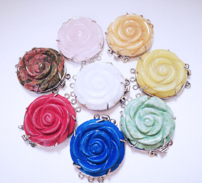 varitions round flower gemstone inlaid alloy Clasp 40mm jewelry