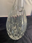 clear cut crystal decanter features vertical and criss-cross cuts vintage topper — photo 4
