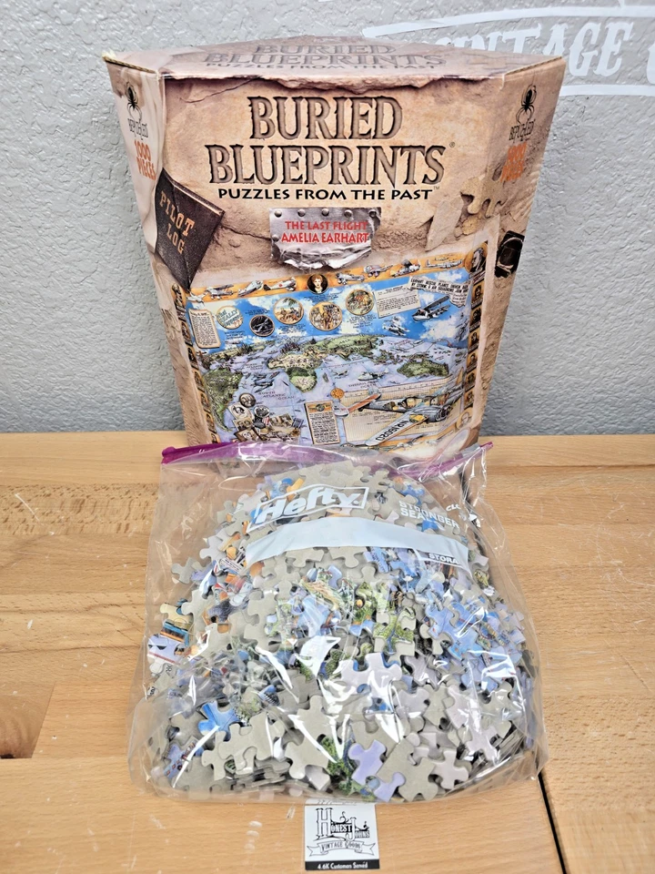 Lot of 2 Bepuzzled Buried Blueprints Puzzles: Robinhood & Flight Amelia Earhart - Image 2 of 4