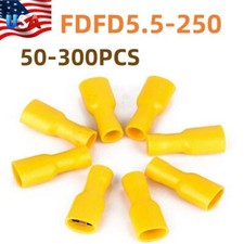 50-300Copper PVC 12-10AWG Fully Female Spade Insulated Terminals Crimp Connector