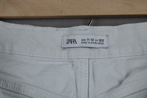 Zara Girls Size 11-12 Jean Shorts Cutoff Button Fly Frayed Light Wash - Picture 7 of 10