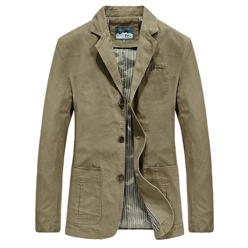 Herren Freizeit Blazer Langarm Jacke Gewaschen Baumwolle Blazer Anzüge Mantel XS-XXL - Bild 14 von 28
