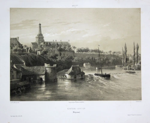 1860 Chateau-Gontier/ Mayenne/ Anjou Lithography Wismes - Picture 1 of 1