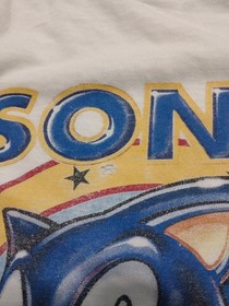 Vintage Sega Sonic the Hedgehog 2 1991 Video Game Promo Logo Rare Shirt XL