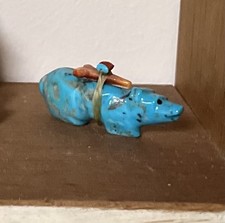 Bear Zuni Fetish Carving Light Blue