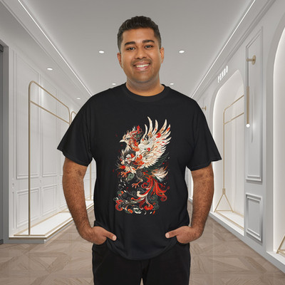 Ornate Phoenix Flame Bird Streetwear Graphic T-Shirt