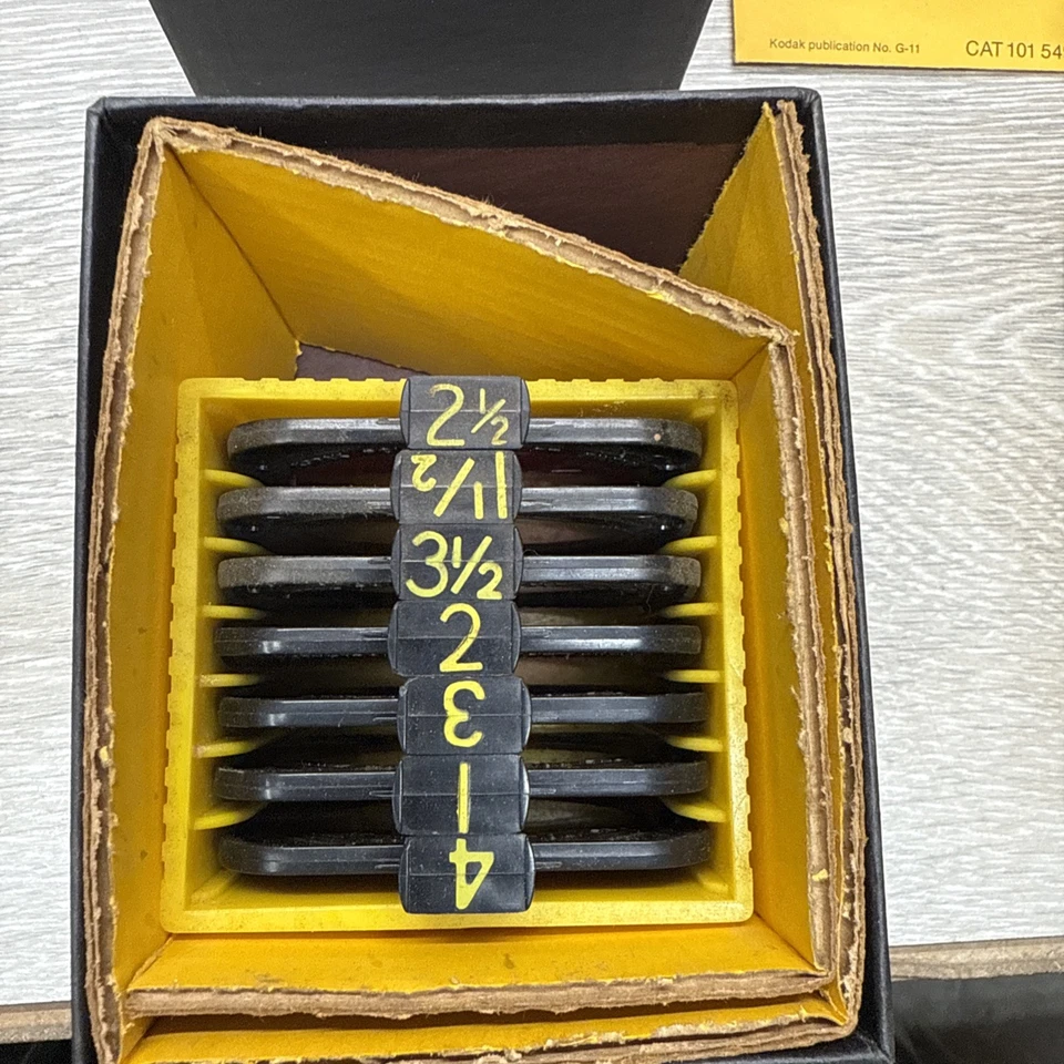 Vintage New Kodak Polycontrast Filter Kit Model A W/Box & 7 Extra Used Filters - Image 3 of 4