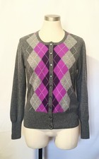 Apt. 9 Womens Cashmere Sweater Crew Neck Cardigan Size M Gray