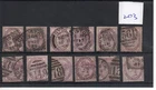 GB - Q. Victoria (A 203 ) - Penny Lilacs   x 12 copies  - used