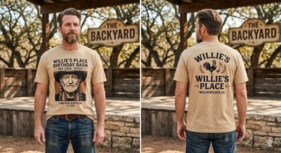 Willie Nelson Franks Bros. Limited Ed. of 288 T Shirt Live Backyard Bee Cave TX