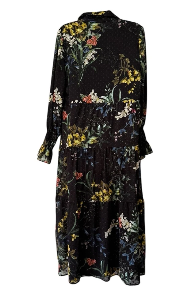 Chicos женщин размер 0 США 4 ярусный Cottagecore платье цветочный с подкладкой струящийся крестьянин - Изображение 2 из 4