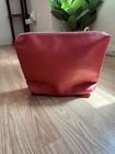 Nordstrom Red Fabric Makeup Bag with Zipper Cosmetic Pouch Organizer Travel — photo 2